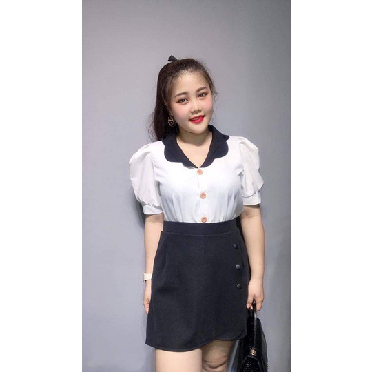 [Bigsize] ÁO VIỀN CỔ ĐEN TRẮNG | BigBuy360 - bigbuy360.vn