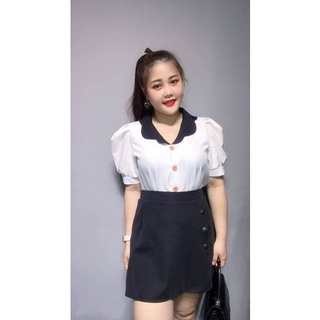 [Bigsize] ÁO VIỀN CỔ ĐEN TRẮNG