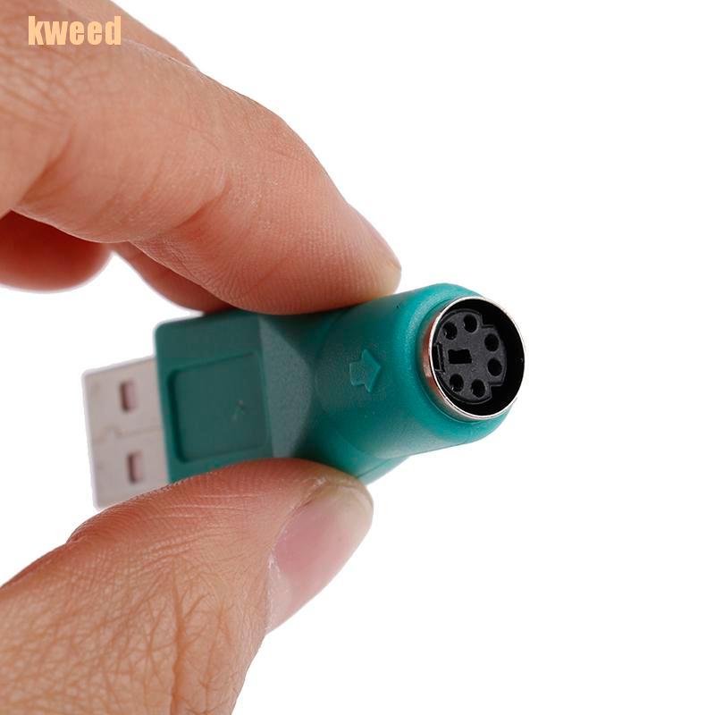 Set 2 Đầu Chuyển Đổi Ps / 2 Male Sang Usb Female Cho Bàn Phím Và Chuột Máy Tính