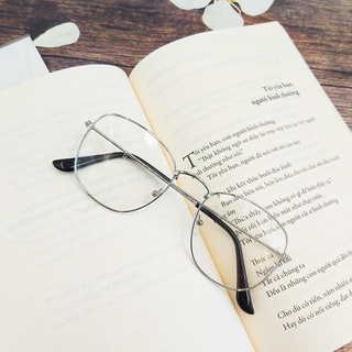 Mắt Kính Gọng Ngố 2 màu đen bạc