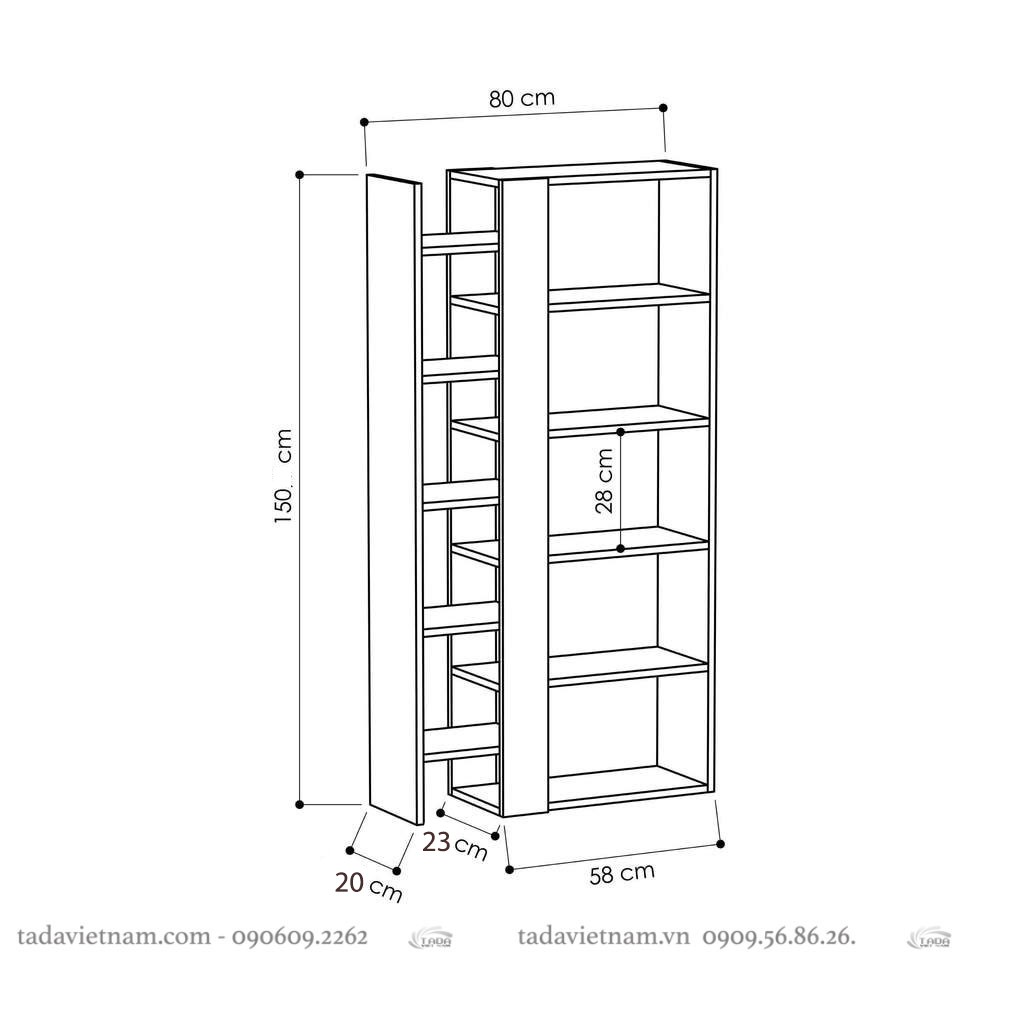 Kệ để sách, đồ lưu niệm đa năng trang trí phòng khách, phòng làm việc chất liệu gỗ MDF thương hiệu TADA