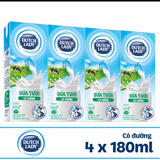 Lốc sữa tươi Hà Lan có đường