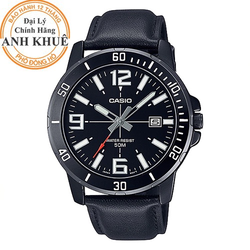 Đồng hồ nam dây da Casio Anh Khuê MTP-VD01BL-1BVUDF