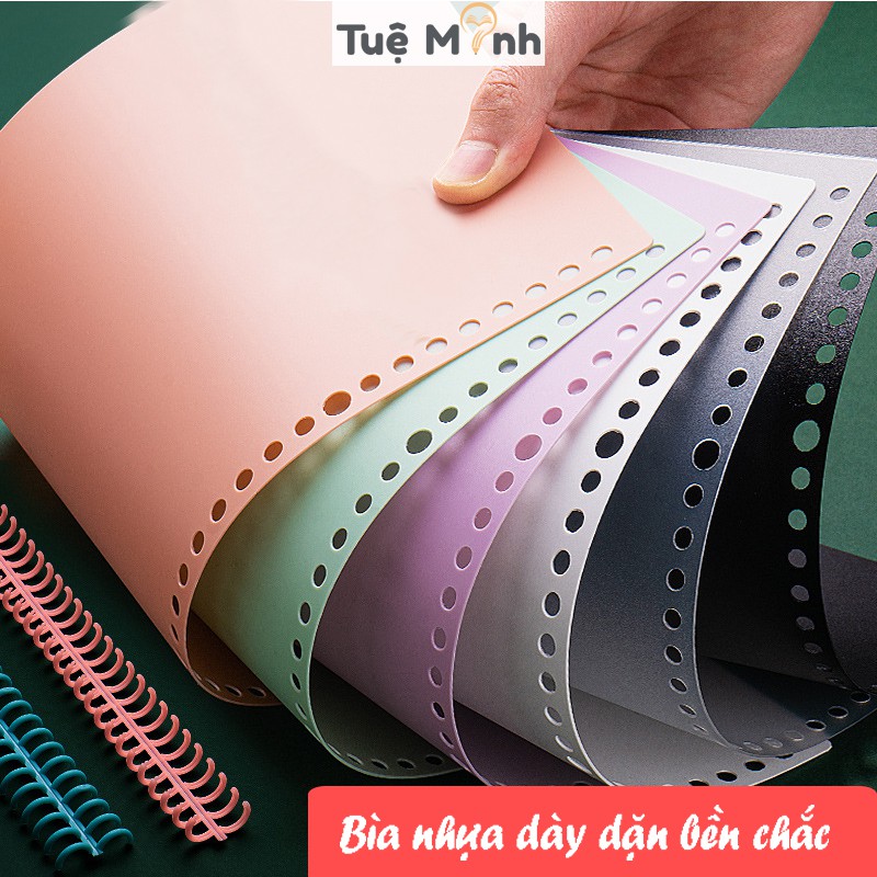 Bộ 2 bìa tab nhựa làm binder B5 màu Pastel 26 chấu P16 tab phân trang sổ còng nhiều màu