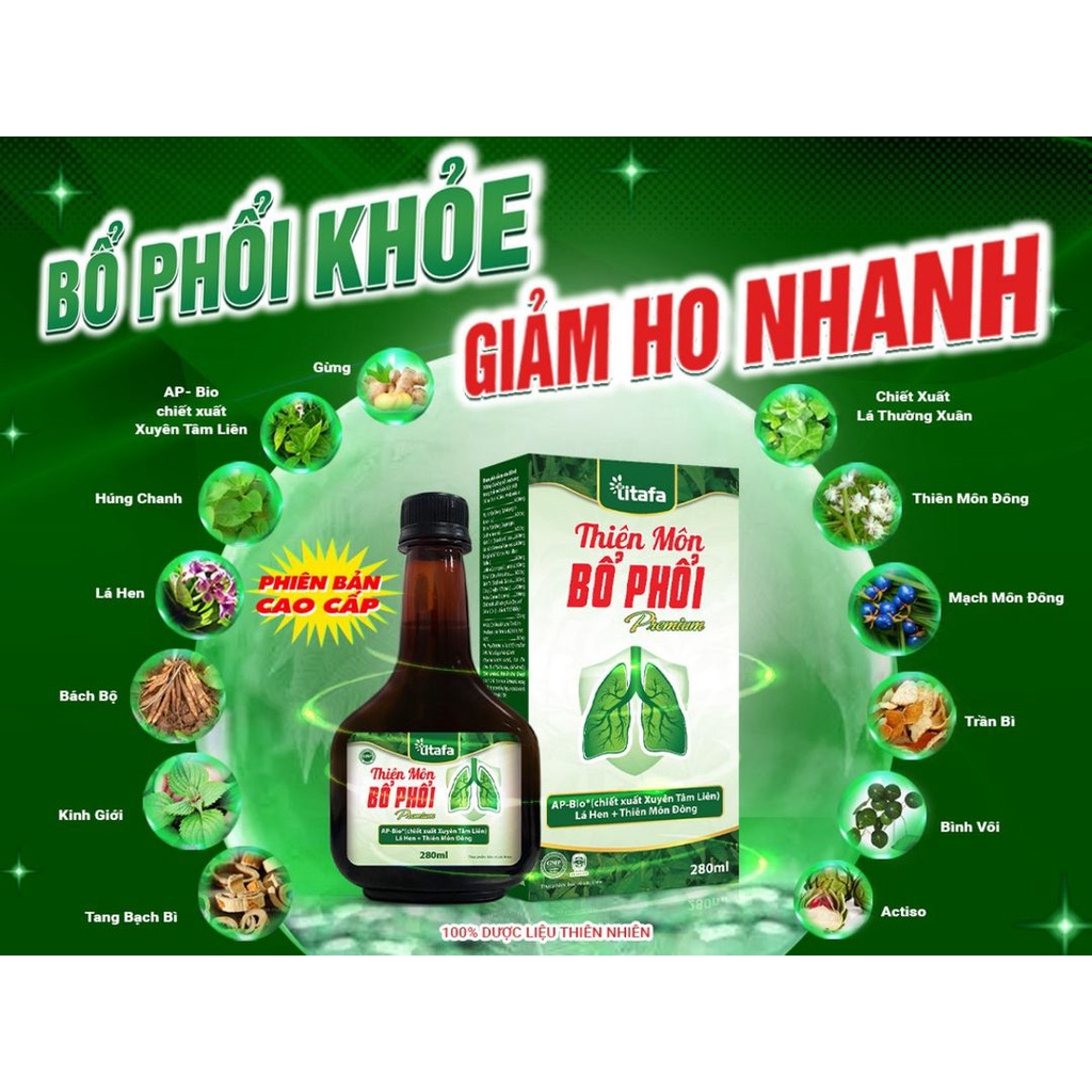 Thiên môn bổ phổi premium chai 280ml