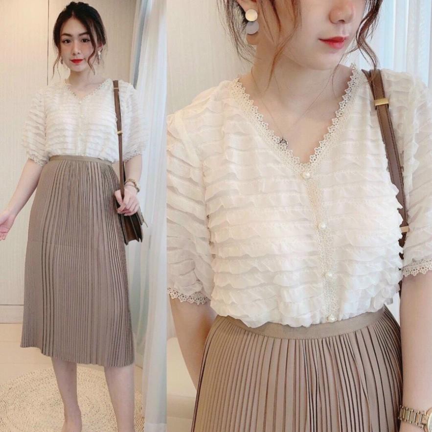 Chân váy xếp ly TEMA - Chân váy xếp ly dài Midi Dáng Xuông Form Chuẩn | BigBuy360 - bigbuy360.vn