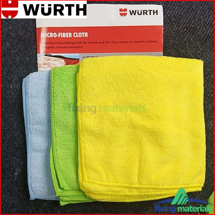 KHĂN LAU XE SIÊU MỀM WURTH MICROFIBER CLOTH 40X40CM MÀU XANH/VÀNG/ĐỎ