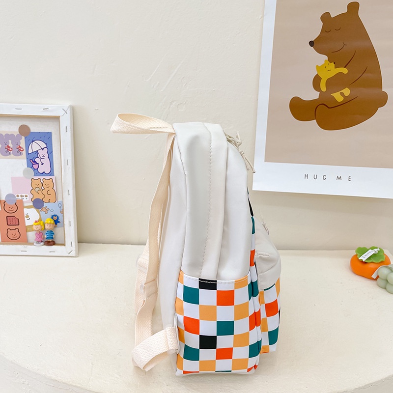 Ba Lô Đi Học Họa Tiết Sọc Caro Thời Trang Hàn Quốc Cho Bé Trai Và Gái