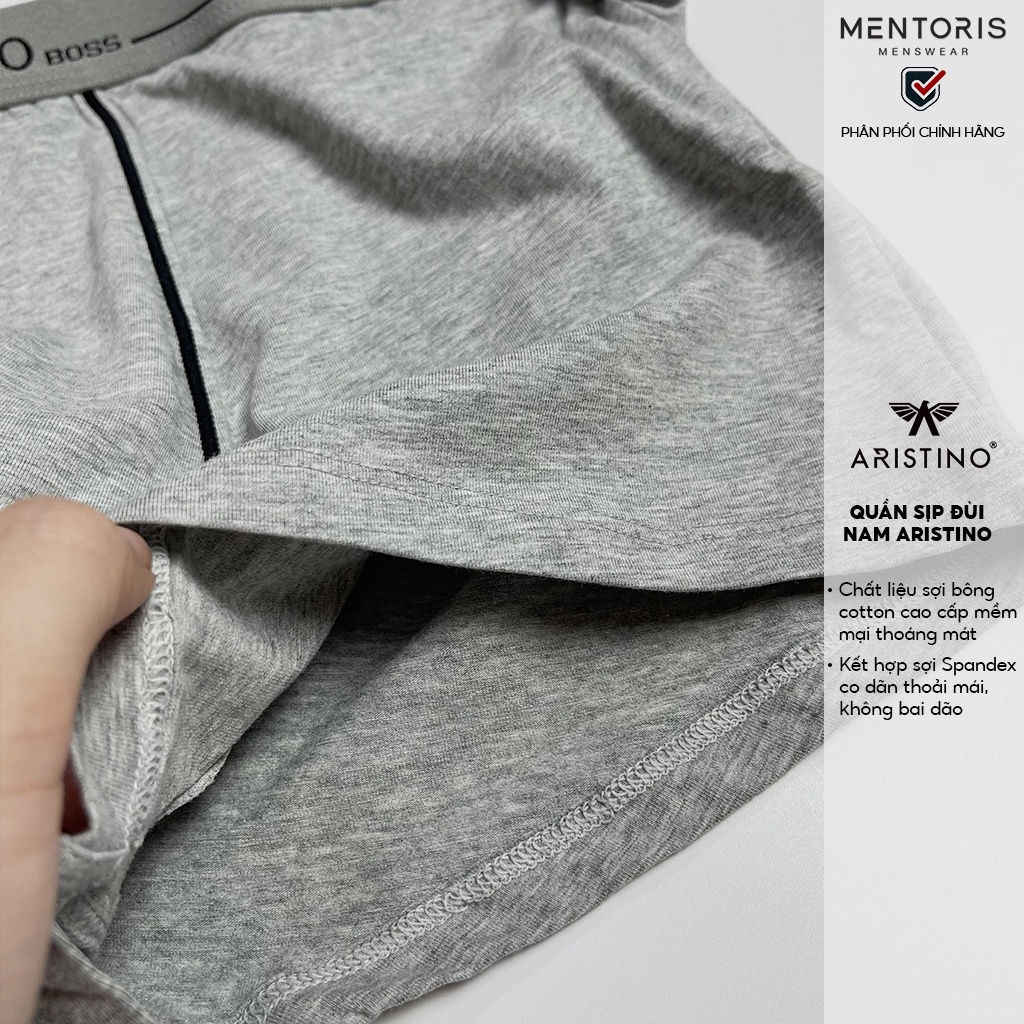 Quần lót Boxer nam ARISTINO vải Cotton tự nhiên 100% thoáng khí, Co giãn thoải mái ABX1615