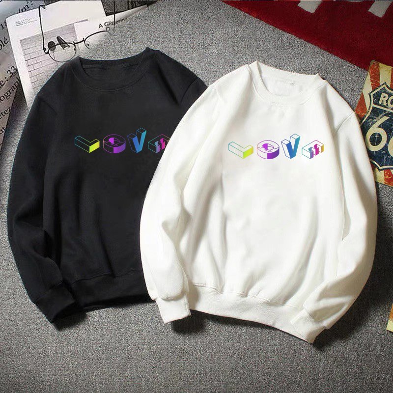 Áo sweater nữ, áo hoodie nữ phom rộng Unisex chữ LOVE chất đẹp không bai xù | BigBuy360 - bigbuy360.vn