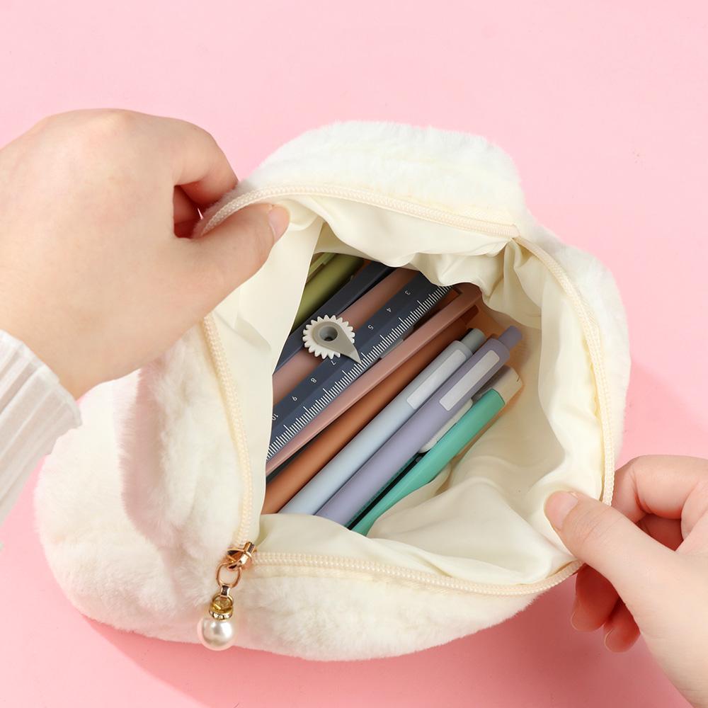Túi Đựng Mỹ Phẩm Xách Tay Hình Gấu Hoạt Hình Nhồi Bông Dễ Thương Cho Học Sinh