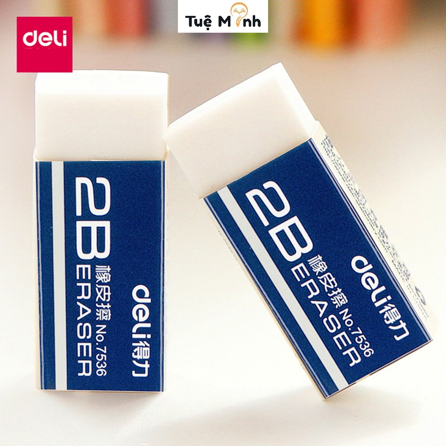 Gôm tẩy chì 2B Deli 7536 chất lượng cao Vpp Tuệ Minh K24