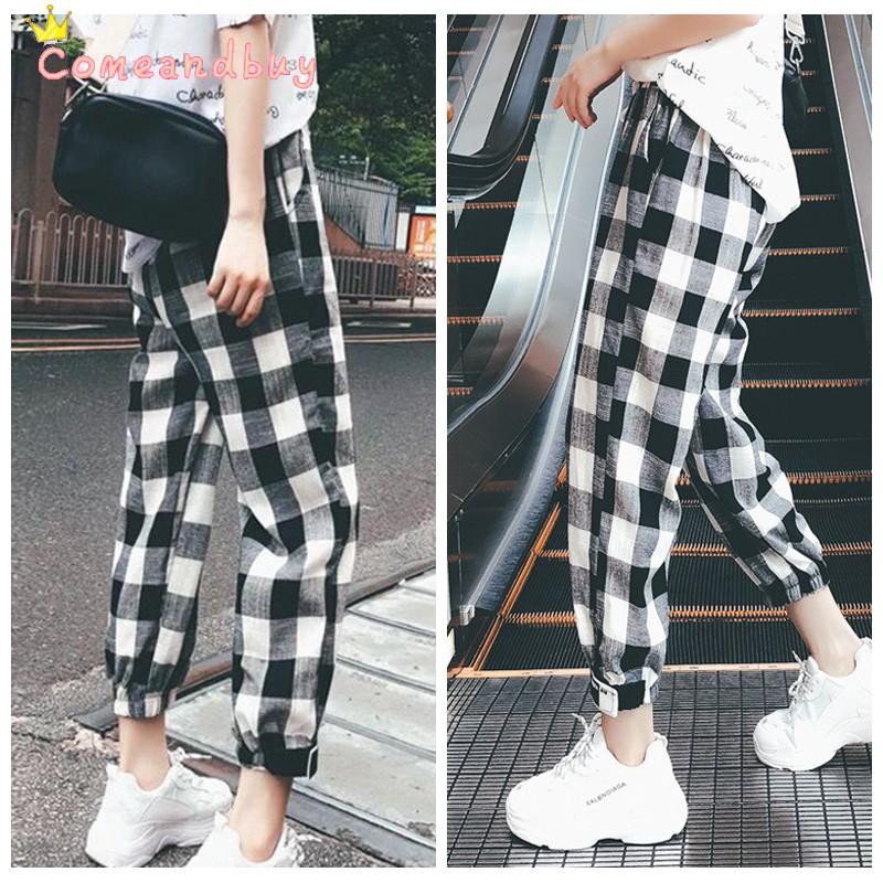 Quần dài kẻ caro phong cách Hàn Quốc dành cho nữ | BigBuy360 - bigbuy360.vn
