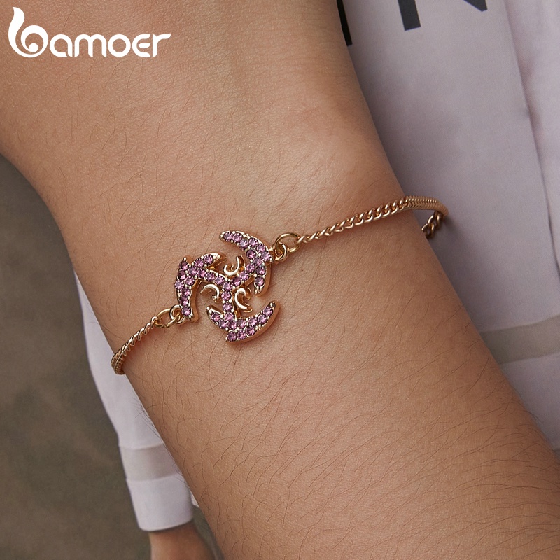 Vòng tay BAMOER thời trang có thể điều chỉnh 22cm dành cho nữ