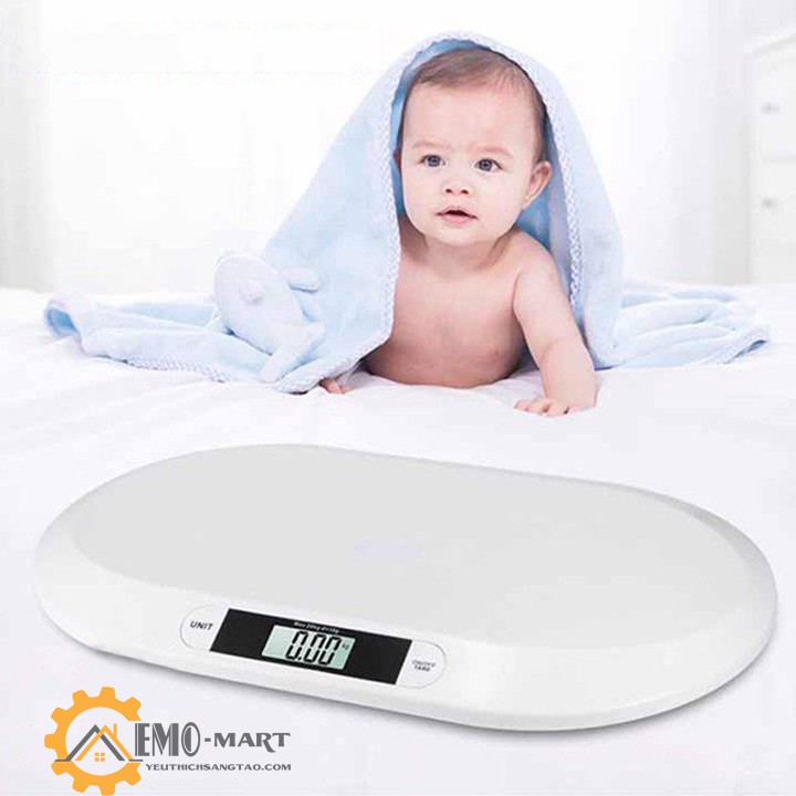 Cân điện tử cho bé sơ sinh BABY SCALE ⚡️𝗕𝗛 𝟭𝟮 𝗧𝗛𝗔́𝗡𝗚⚡️ Tải trọng tối đa 20kg - Độ chính xác 10g - Nhựa ABS an toàn