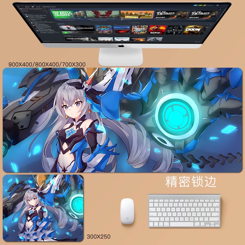 Bronya Zaychik Mouse Pad Honkai: Star Rail New Computer Pad Honkai Impact 3 Duck Duck Desk Pad Keyboard Pad Gaming Anime Cartoon Cute Large Laptop Small