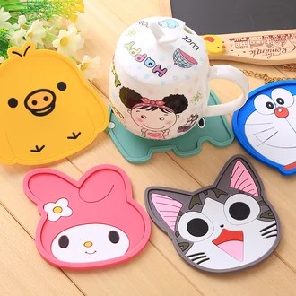 Miếng lót ly silicon hoạt hình dễ thương cute đáng yêu sáng tạo cách nhiệt chống trượt