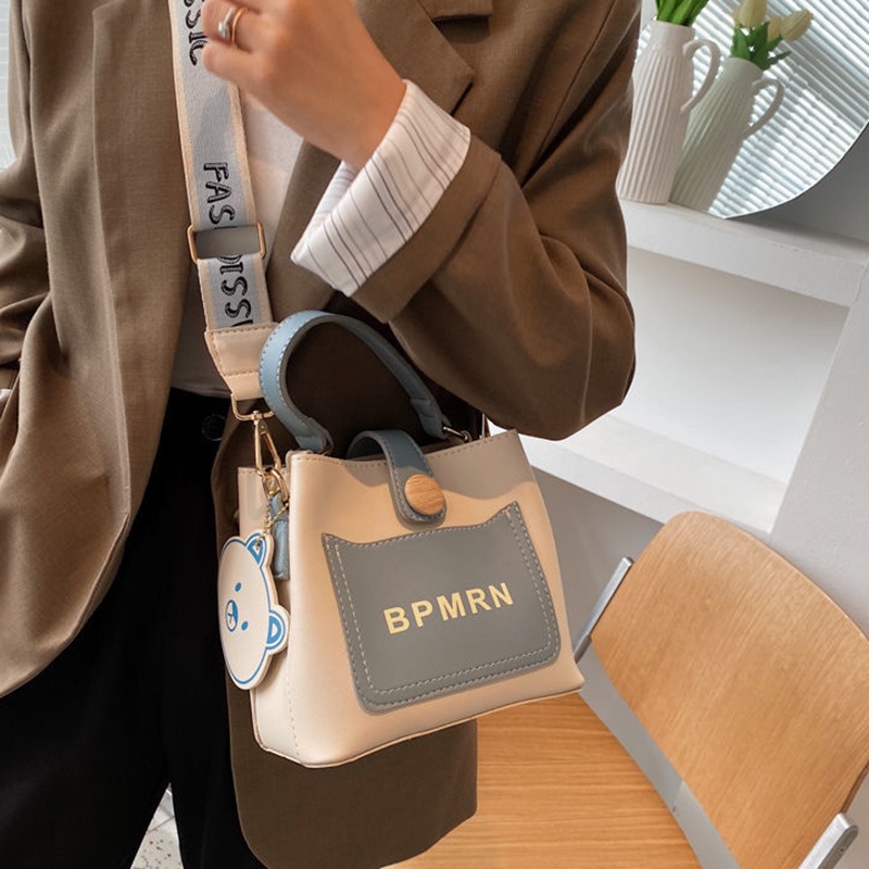 Túi xô messenger IELGY in chữ dây rộng cổ điển