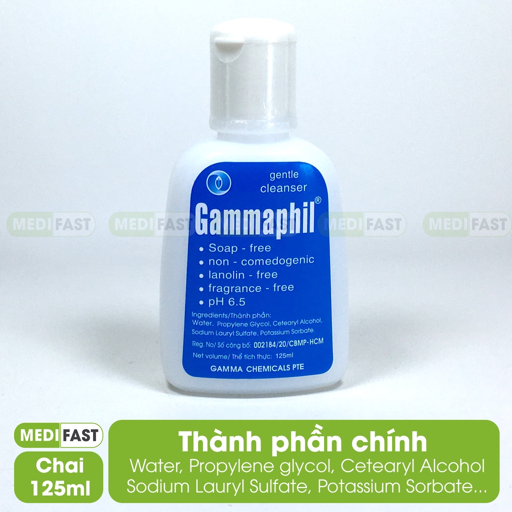 Sữa rửa mặt Gammaphil Gentle Cleanser thích hợp cho da cả da nhờn và da khô, giữ ẩm cho da, ngừa mụn- Chai 125ml