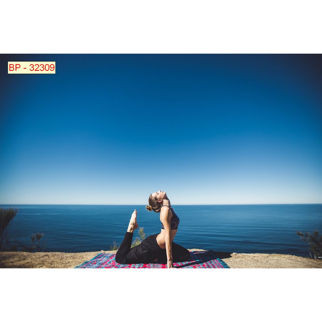 Tranh lụa 3d trang trí chủ đề Yoga Thước 1,5m x 2m YOGA 4