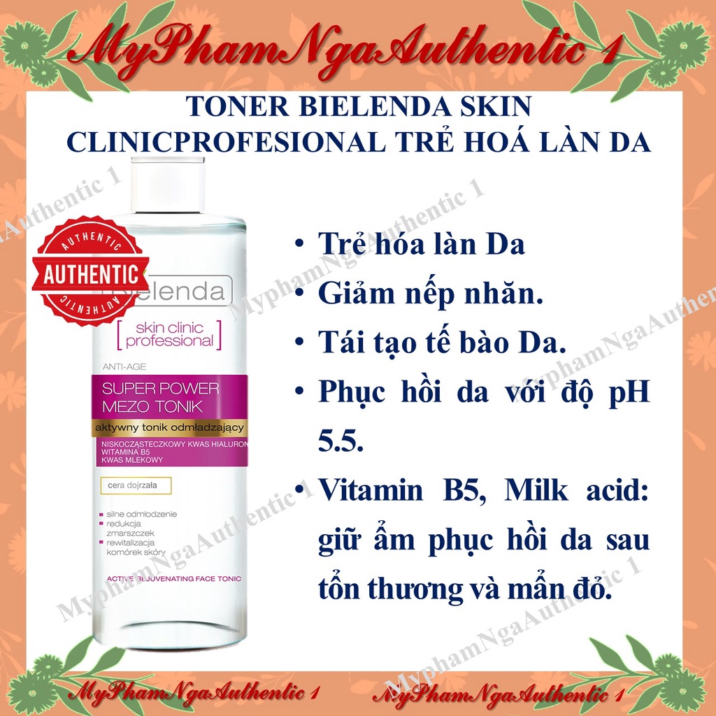 Nước hoa hồng Bielenda (hồng) cho Da Lão Hoá