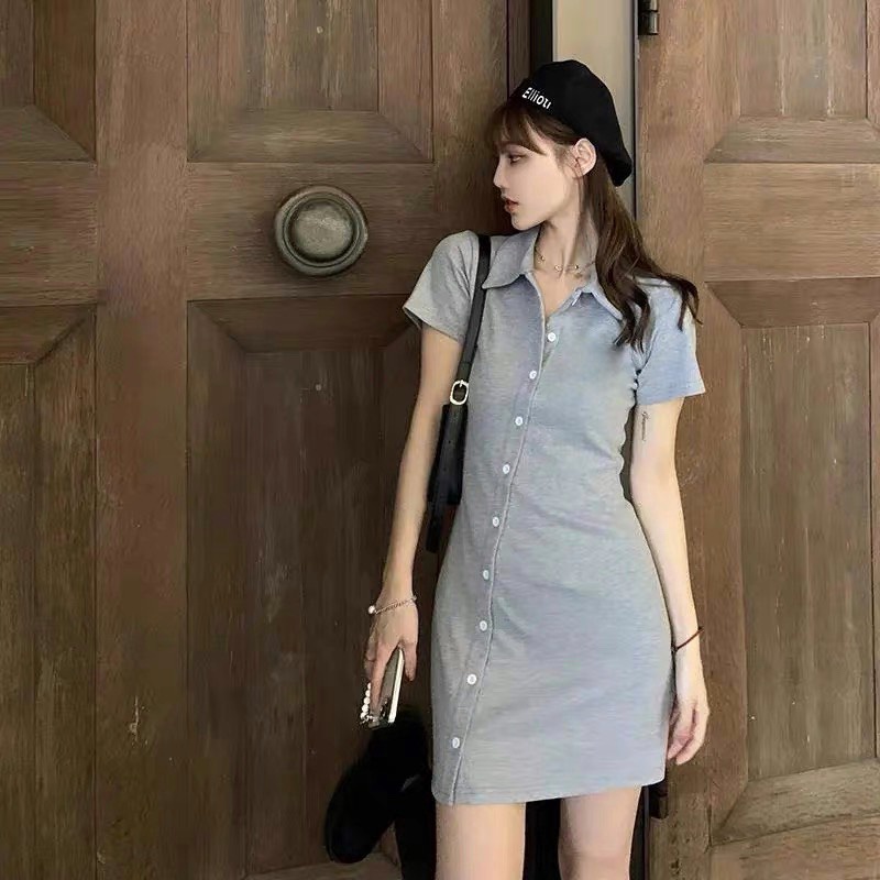 Váy cổ bẻ cúc NM Chất bo hàng dầy, lên from chuẩn đẹp, phong cách trẻ trung cá tính