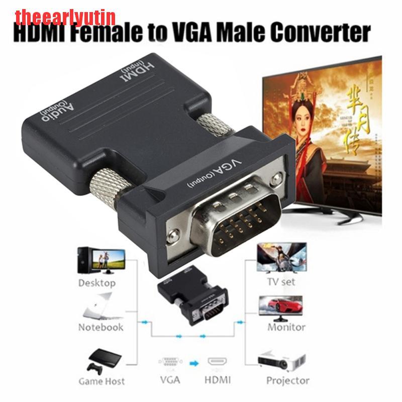 Bộ Chuyển Đổi Âm Thanh Hdmi Female Sang Vga Hỗ Trợ 1080p