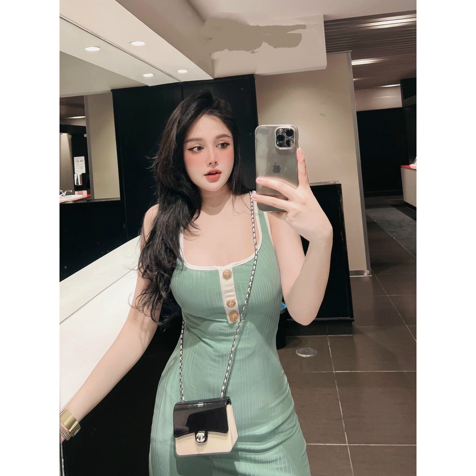 Đầm hai dây nữ siêu tôn dáng siêu quyến rũ, đầm váy hai dây thun gân form xoè nhẹ nhàng tôn dáng  MIDORI247