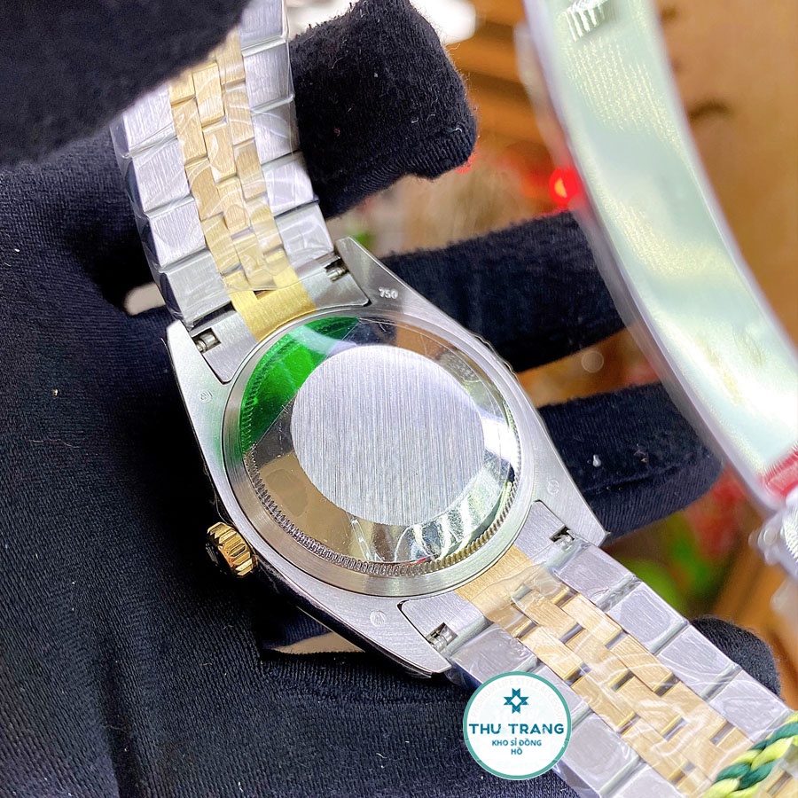 Đồng hồ Nam Rolex máy nhật, mẫu classic, mặt đen viền vàng dây kim loại, dòng cơ Automatic size 39mm-40mm