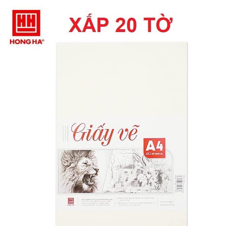 Giấy vẽ khổ A4 Hồng Hà - Tập 20 tờ