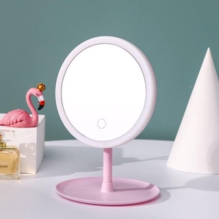 Bộ gương trang điểm để bàn gắn đèn led cảm ứng 3 chế độ sáng siêu xịn bên dưới có khay chứa đồ mỹ phẩm cá nhân để bàn