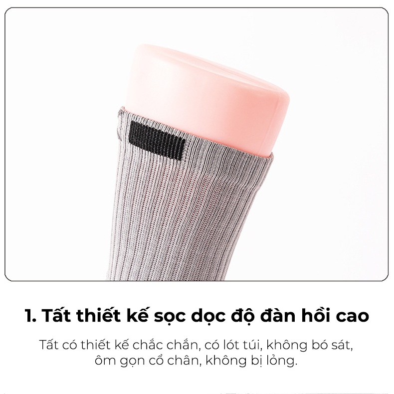 Tất Thể Thao Cổ Cao Chất Liệu Cotton Dày Dặn Chơi Bóng Rổ, Bóng Đá, Chạy Bộ
