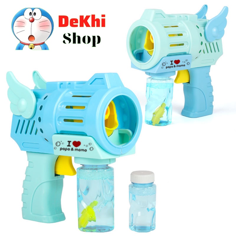 Súng bắn bong bóng xà phòng pikabu sung bong bong cho mẹ và bé vui chơi deco quay tiktok chạy CƠ