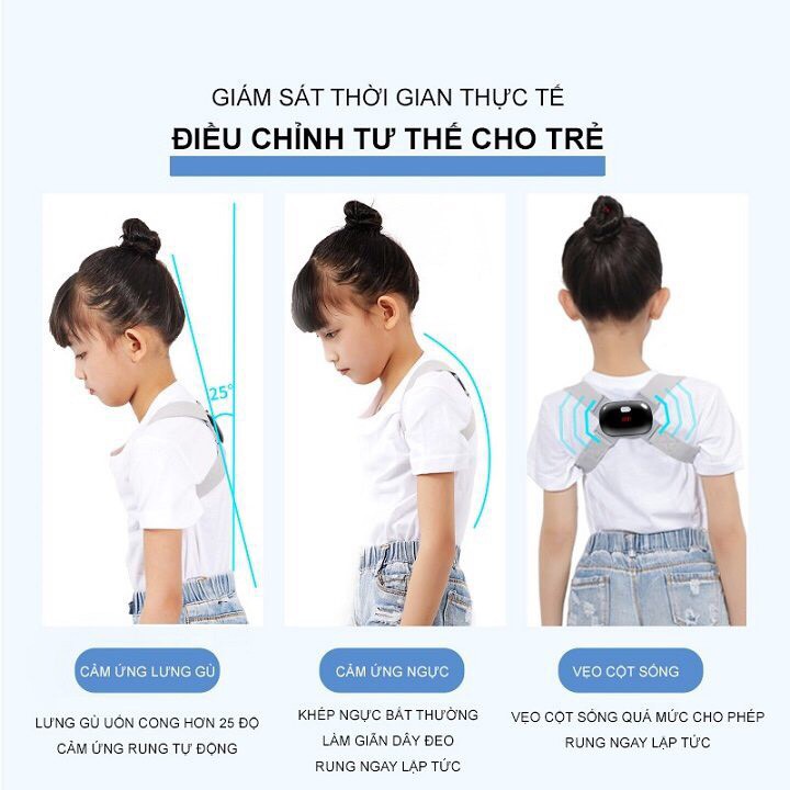 [BH 12 THÁNG]  Đai Chống Gù Lưng Rung Cảm Biến Điện Tử Thông Minh Nhật Bản loại cao cấp Pose