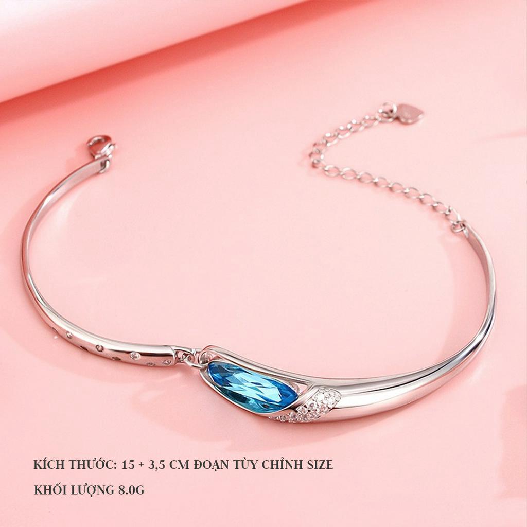 Lắc Tay Kiềng Nữ Bạc Ý S925 Huyền Thoại Biển Xanh LK-1330 Bảo Ngọc Jewelry