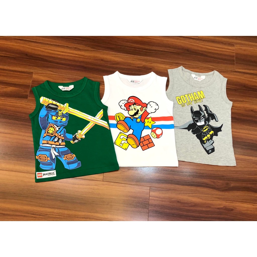 Set 3 áo ba lỗ siêu nhân bé thích mê