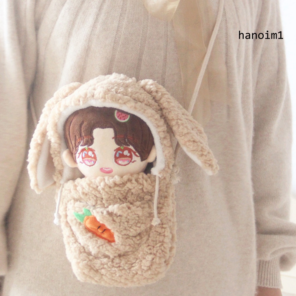 Túi Đeo Chéo Hình Thỏ Nhồi Bông Mềm Mại Thời Trang