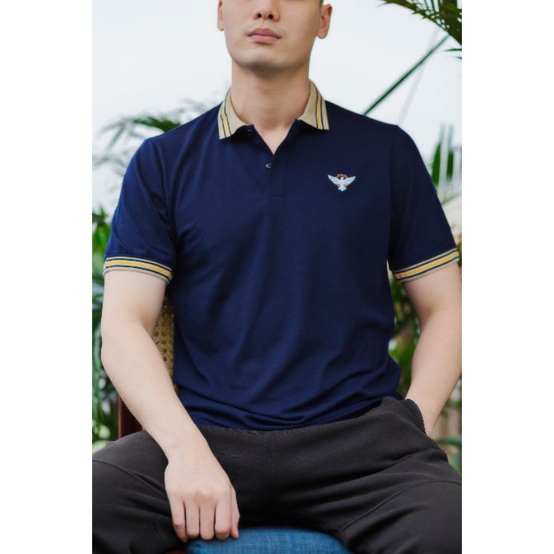 Áo Polo nam phối bo viền cổ và tay áo chất liệu cá sấu cotton thoáng mát, thấm hút tốt, áo phông nam hè 2021