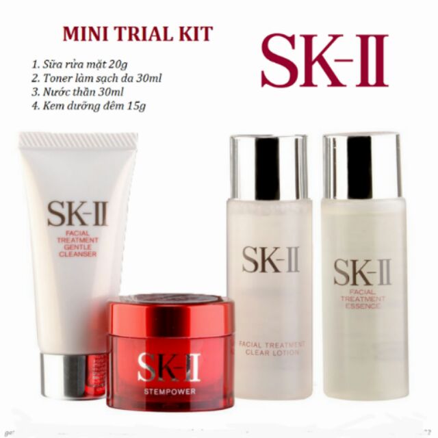 Bộ dưỡng trắng da mini 4 món SK-II