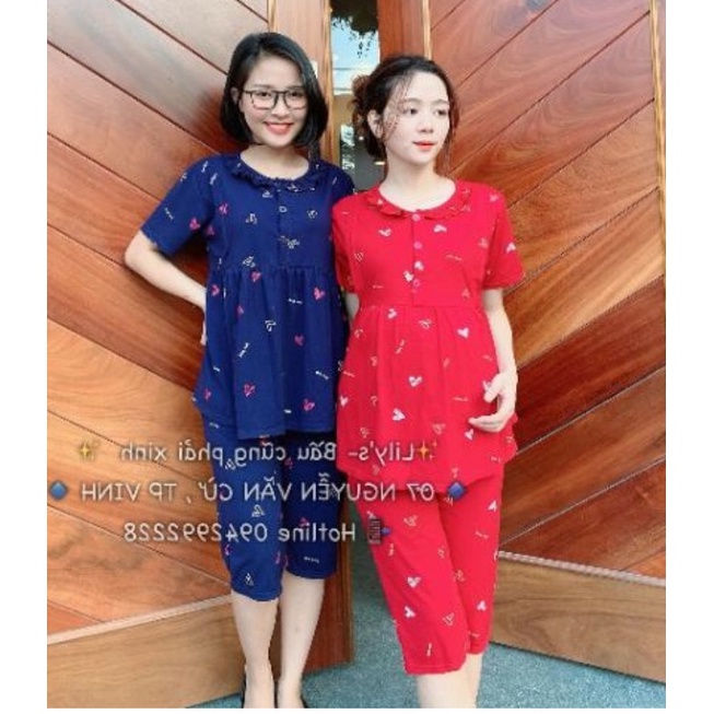 bộ đồ mặc bầu và sau sinh hoạ tiết cực xinh