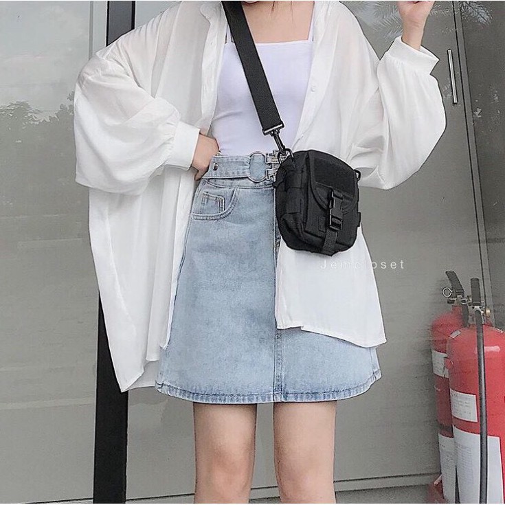 [Mã FASHIONT4WA2 giảm 10K đơn 50K] Áo sơ mi trắng tay bồng oversize jem closet / áo sơ mi trắng học sinh form rộng