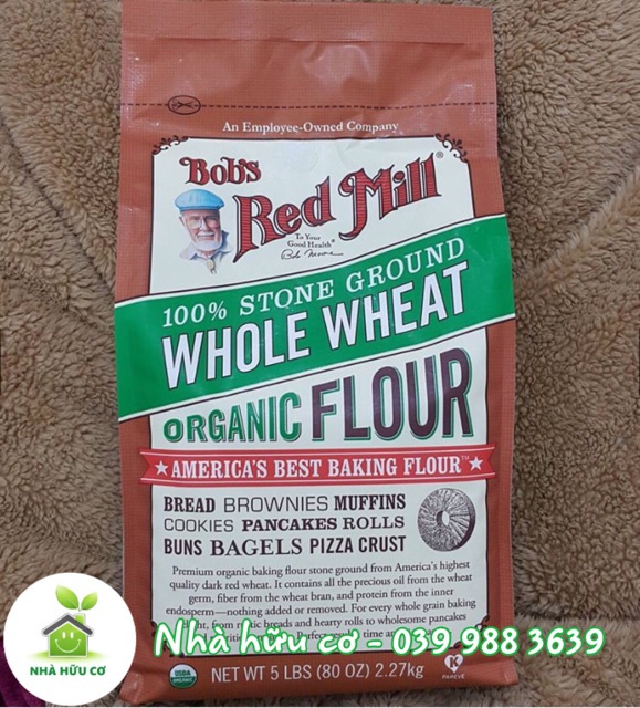[Mã 159FMCGSALE giảm 8% đơn 500K] Bột mì nguyên cám/Bột mì đa dụng hữu cơ Bob's Red Mill túi zip 500gr - Date: 1/2023