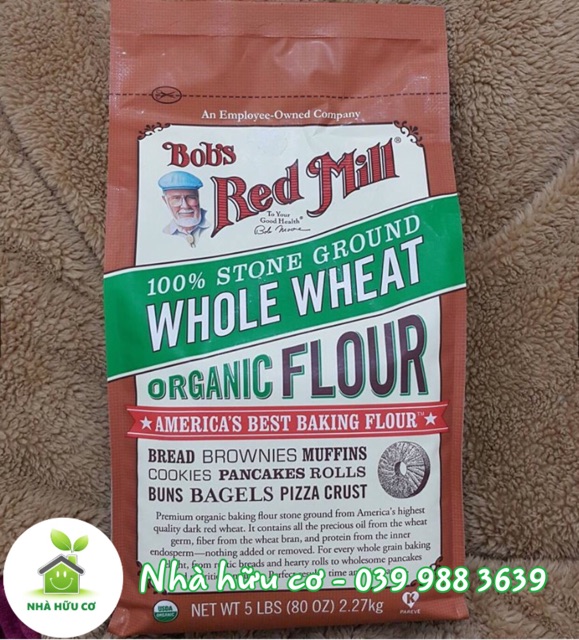 Bột mì nguyên cám/Bột mì đa dụng hữu cơ Bob's Red Mill túi zip 200g và 500g - Date: 9/2023