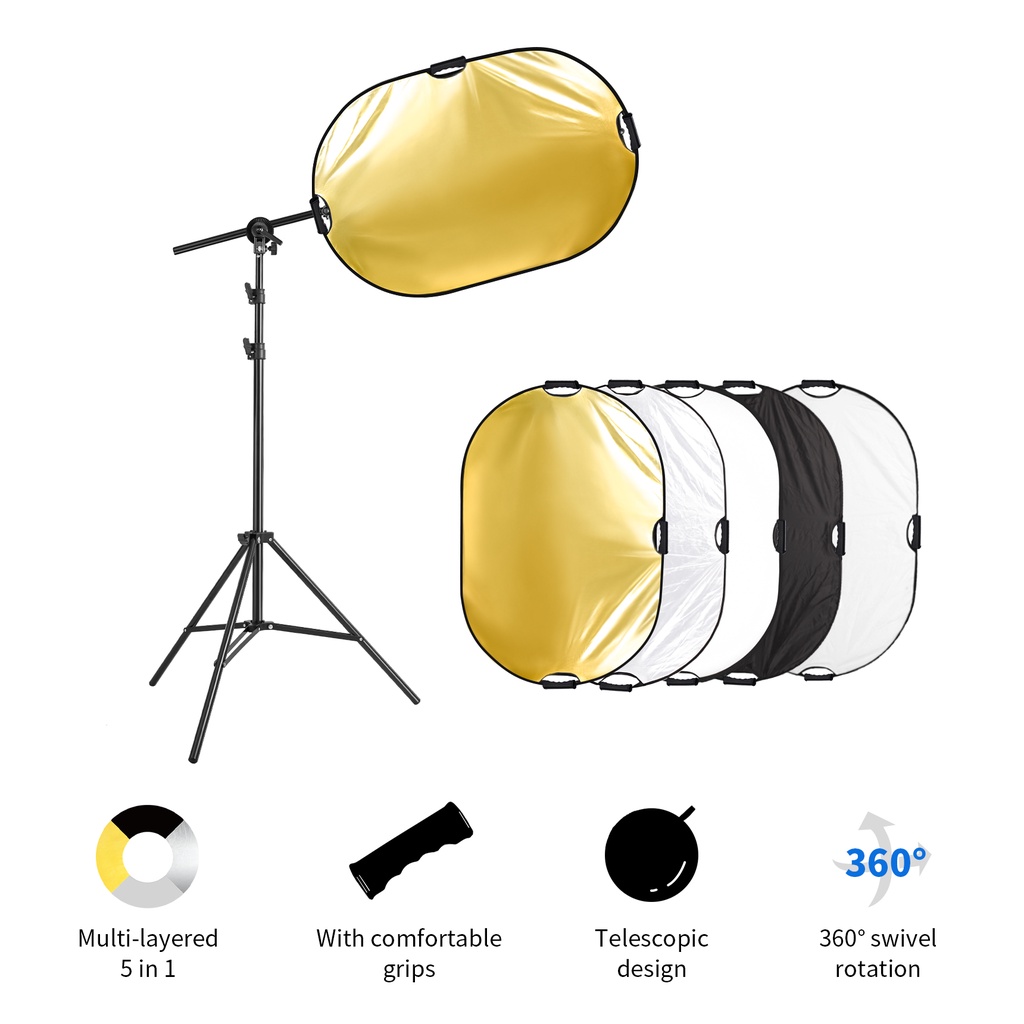 Giá đỡ đèn phản quang Selens chụp ảnh ngoài trời 5 trong 1 60x90cm