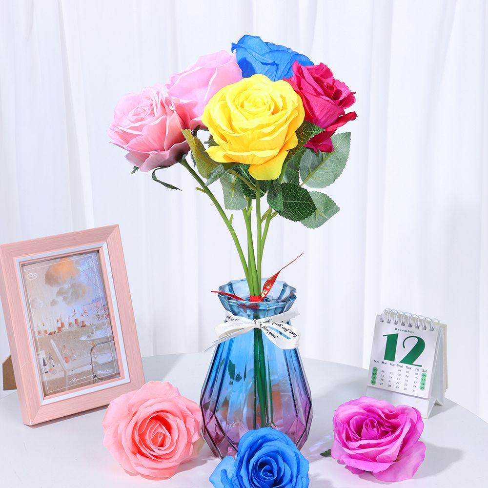 KUNHEV Bó Hoa Hồng Giả 10cm Nhiều Màu Trang Trí Nhà Cửa Tiệc Tùng