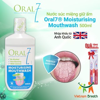 Nước súc miệng giữ ẩm Oral7® Moisturising Mouthwash 500ml Anh Quốc - Dành cho người bị hôi miệng do khô miệng, răng giả