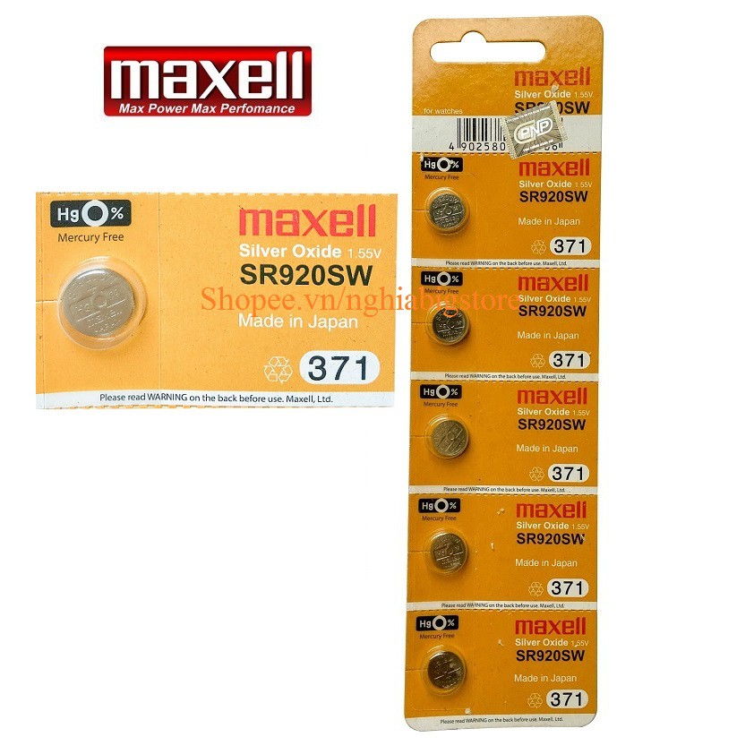 Vỷ 5 Viên Pin Hạt Nút Maxell SR920SW Dùng Cho Đồng Hồ 1.55V