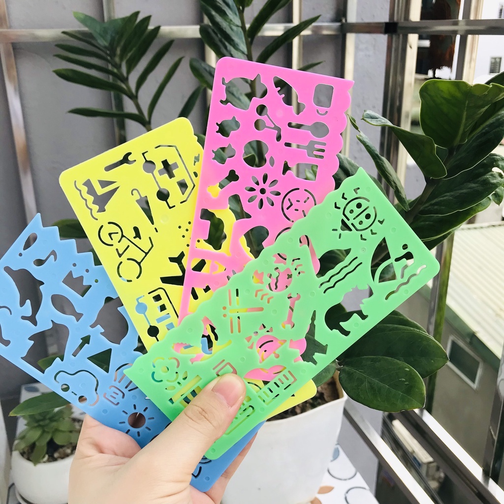 Thước kẻ in hình cho bé làm mỹ thuật, đồ dùng học sinh, họa tiết dễ thương