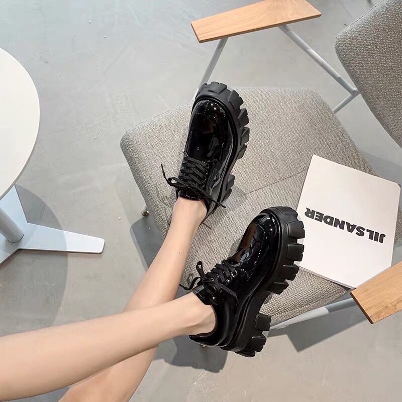 Giày bốt cổ thấp độn đế răng cưa Cao Cấp - boots nữ thời trang Oxfoxx cá tính