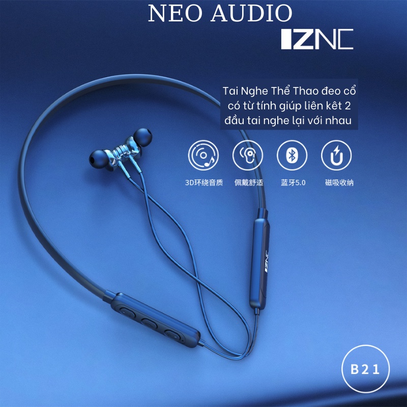 Tai nghe không dây IZNC B21 tai nghe thể thao NEO AUDIO